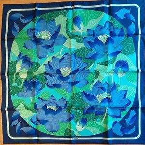 Hermes Fleurs de Lotus 100% Silk Scarf